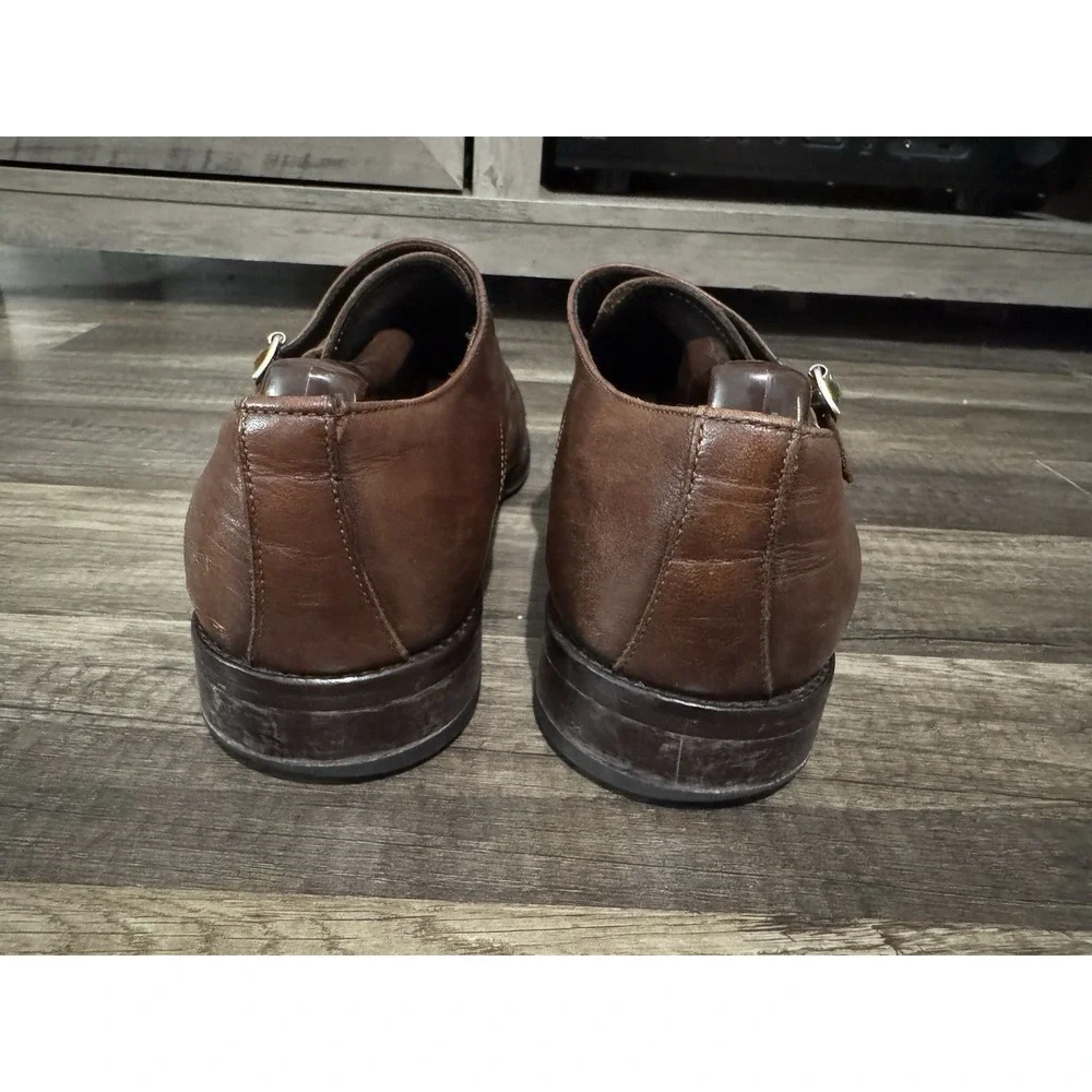 To Boot New York Brown Leather Double Monk Strap Shoes Mens Size 10.5 Made Italy